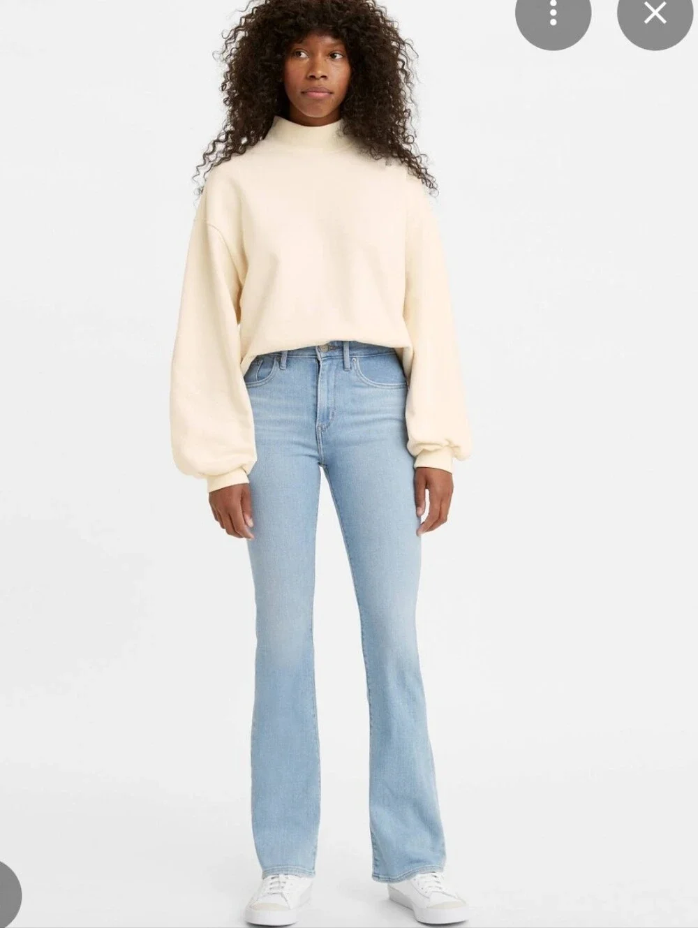Levis 725 High Rise Bootcut Light Blue Jeans 30